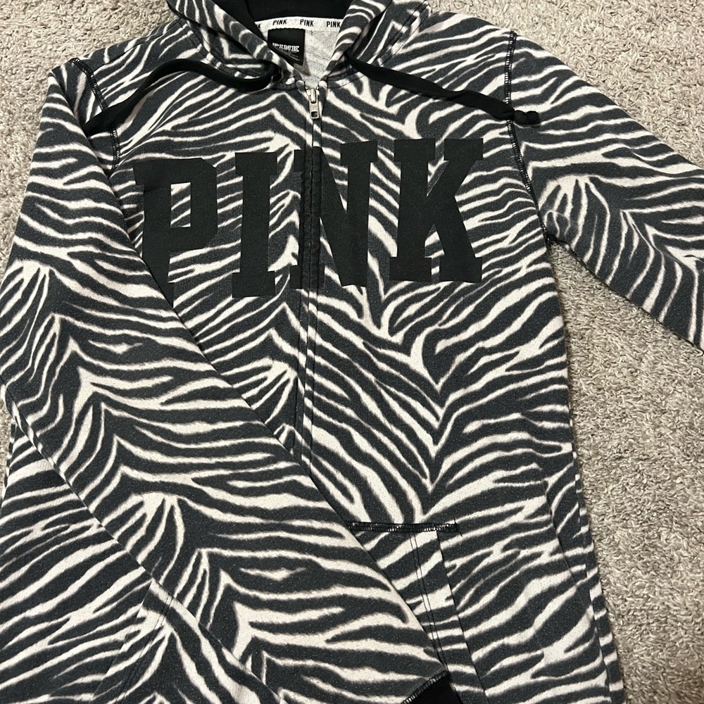 Victoria's Secret Kids Zebra Hoodie - Black and White